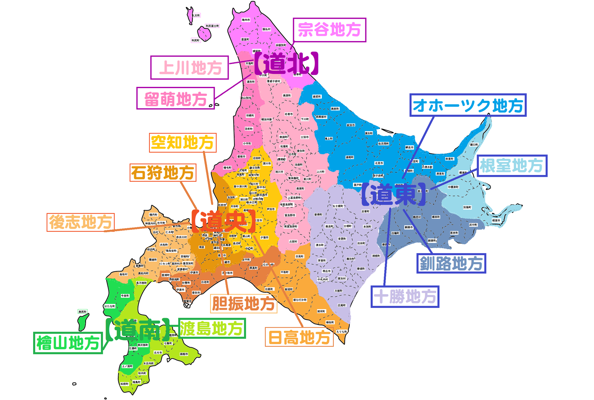 北海道のエリア分け 道央 道南 道北 道東 各市町村一覧 札幌で子育て